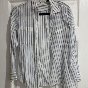 Club Monaco Blue and White Casual Button Down Shirt
